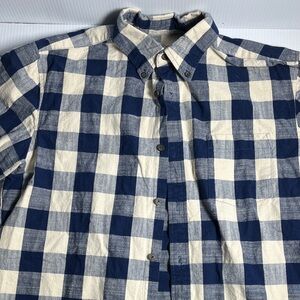 St. John's Bay Navy and Cream Checkered Men's Shirt
